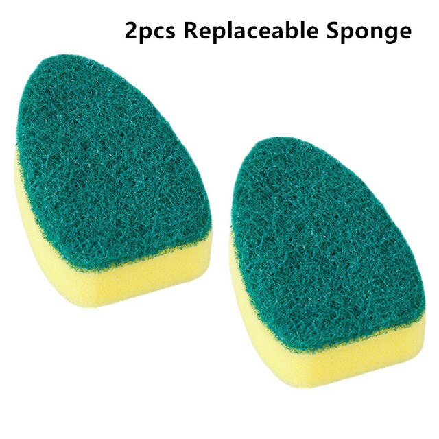 Replaceable Cleaning Brush With Refill Liquid Handle Scouring Pad Spon –  The Good Item